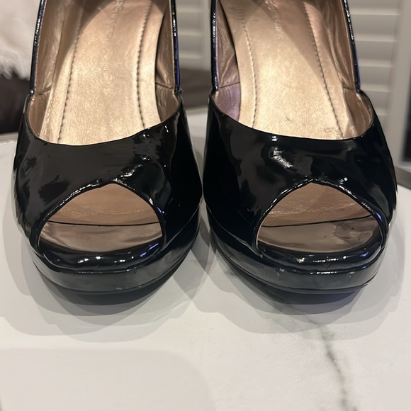 BCBG Generation PL Rafaela Black Patent Wedge Size 8B/38 - Picture 7 of 11
